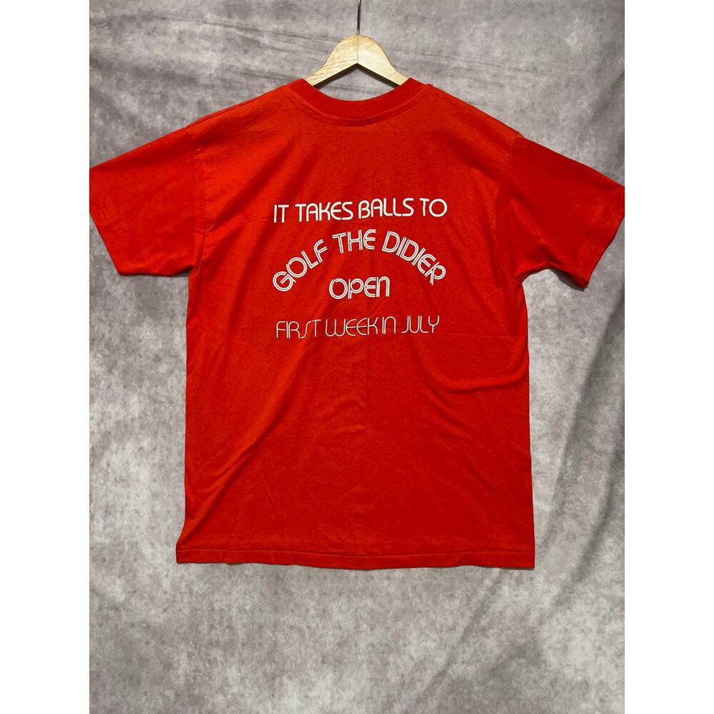 VINTAGE Single Stitch Made in USA Didier Open Humorous Golf T-Shirt size XL